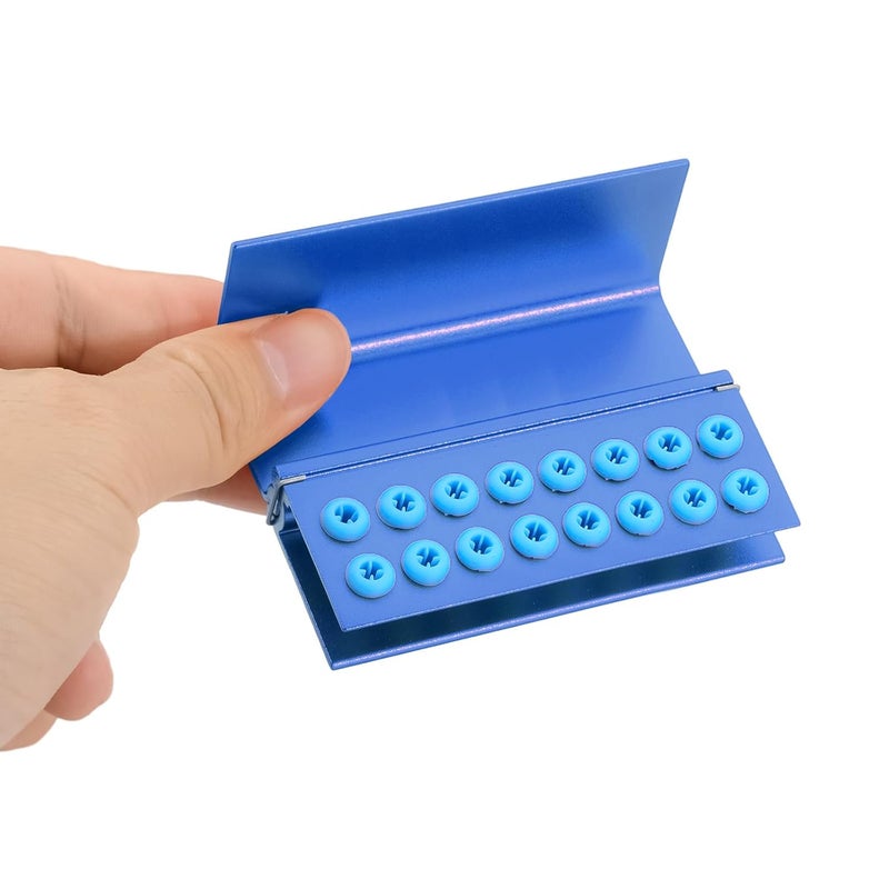 EustomA 16 Holes Burs Holder 4 pcs Block Case High Temperature Sterilizable Autoclavable Burs Holder Box (Blue) - Image 5